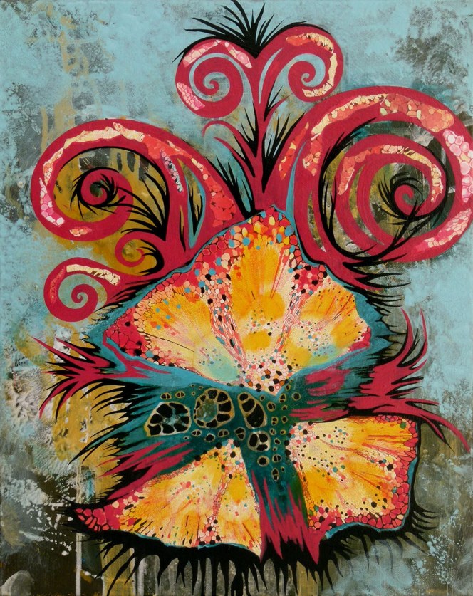 Utopia 29, mixed media on canvas, 50x 40 cm